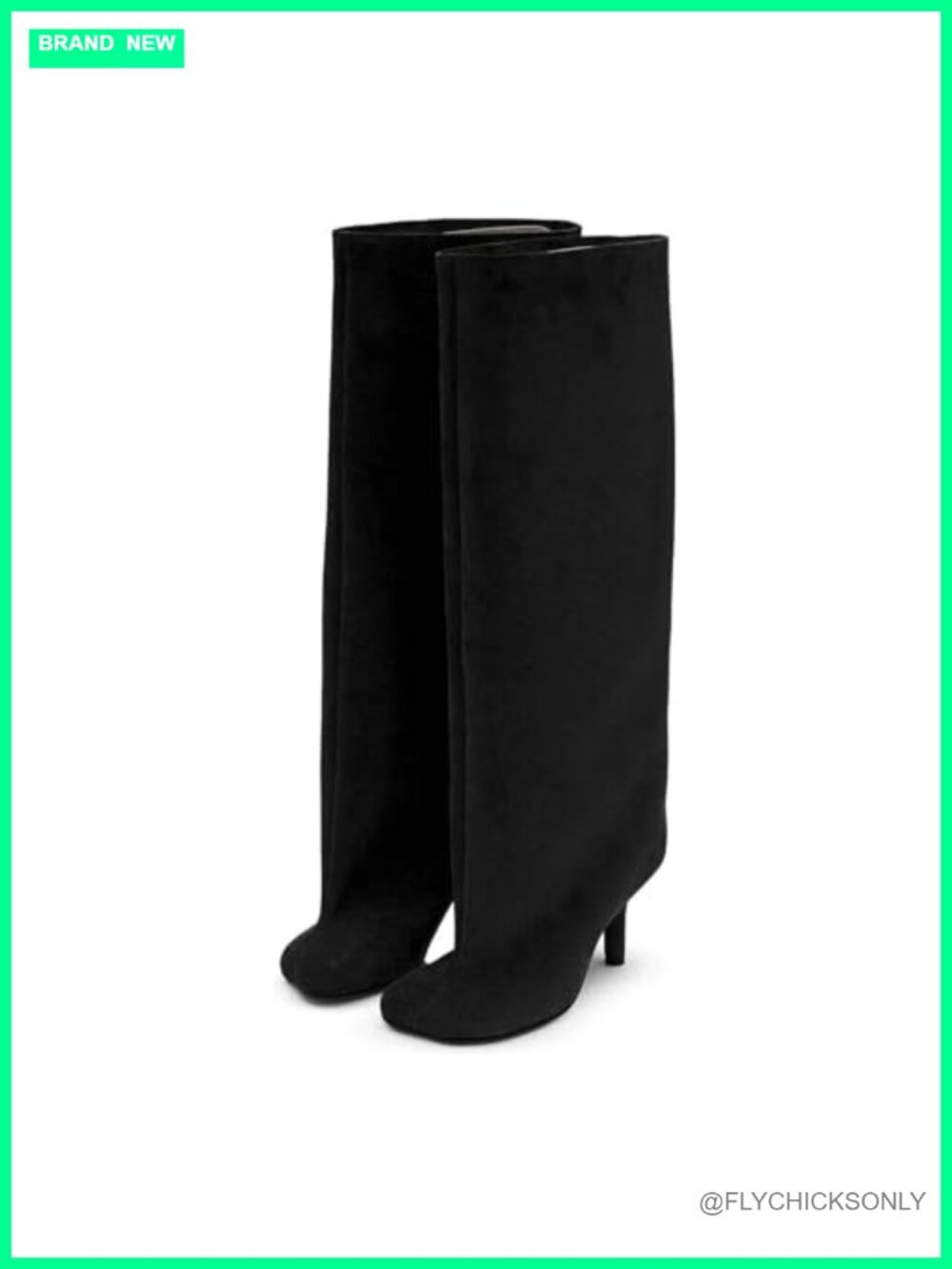 Women's Wide Calf Knee High Boots Faux Suede Pull On Kitten Heel Square Toe Tall